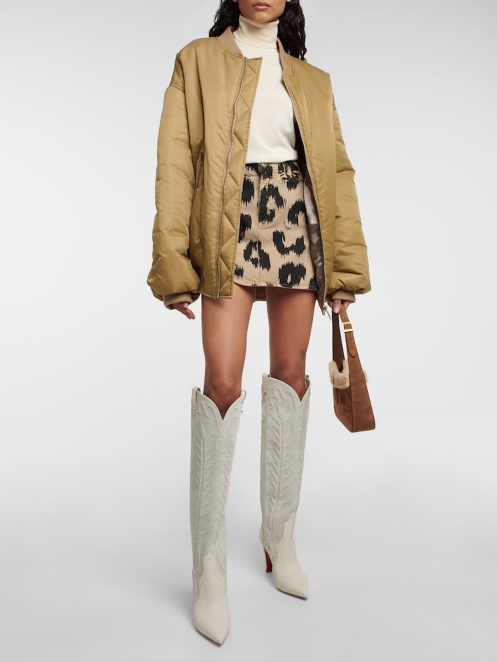 Christian Louboutin Santia Botta 85MM Leather and Suede Boots